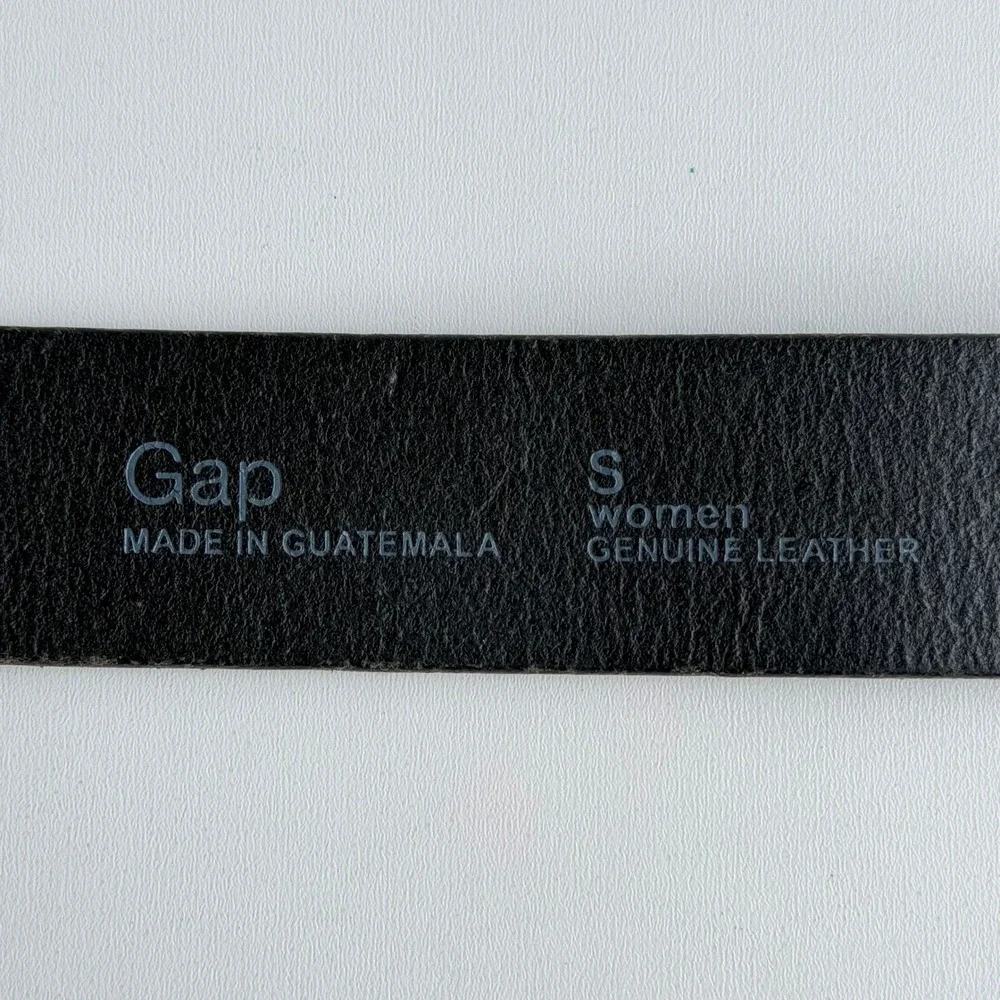 Gap Leather Belt Womens Small Black Classic Casual Square Buckle 1.5